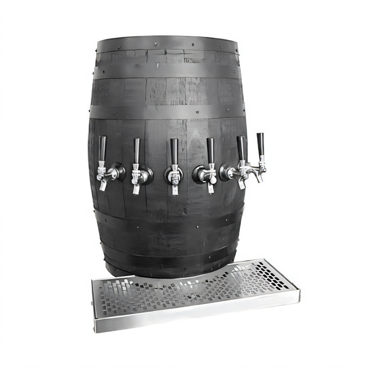 Product image #1 for Glastender WB-4-B Wall-Mounted Air-Cooled Wood Barrel 4-Faucet Draft Dispensing Tower