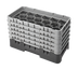Thumbnail image #2 for Cambro Camrack Half-Size 17-Compartment Glass Rack with 5 Soft Gray Extenders, Sherwood Green