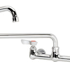 Thumbnail image #1 for Krowne Silver Series 12-818L Commercial Splash-Mounted Faucet, 18-Inch Double-Joint Spout, 8-Inch Centers, Low-Lead Case of 12