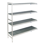 Thumbnail image #1 for Fermod Fermostock 4R64C83-CE 4-Tier Corner Expansion Polymer Shelving Add-On Unit, 64"W x 22"D x 83"H