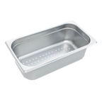 Thumbnail image #1 for Crestware Saf-T-Stak 5134P 1/3 Size 4-Inch Deep Perforated Stainless Steel Steam Table/Holding Pan Case of 12