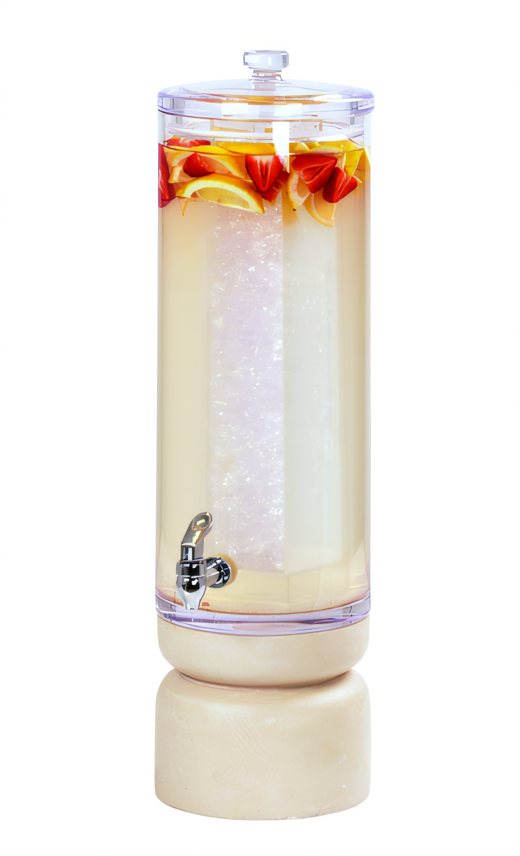 Product image #1 for Cal-Mil Newport Round Acrylic Single Beverage Dispenser with Ice Chamber and Drip Tray, 3 Gallon