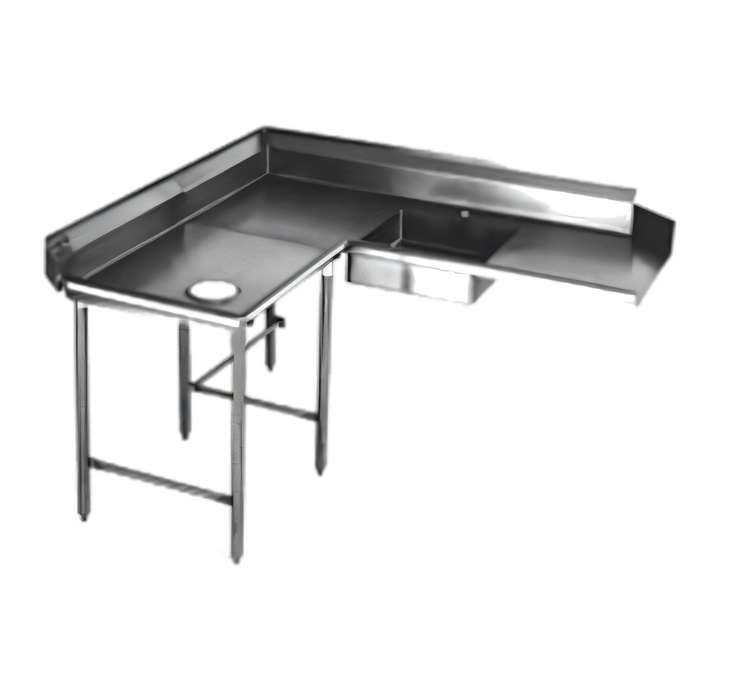 Product image #1 for Eagle Group Corner Soiled Dishtable, 120-Inch Machine-to-Corner x 60-Inch Corner-to-End, Left-to-Right Operation, 16-Gauge 304 Stainless Steel