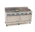 Thumbnail image #1 for Comstock-Castle 72-Inch Commercial Gas Range with 8 Open Burners, 24-Inch Char-Broiler, and 2 Extra-Wide Ovens