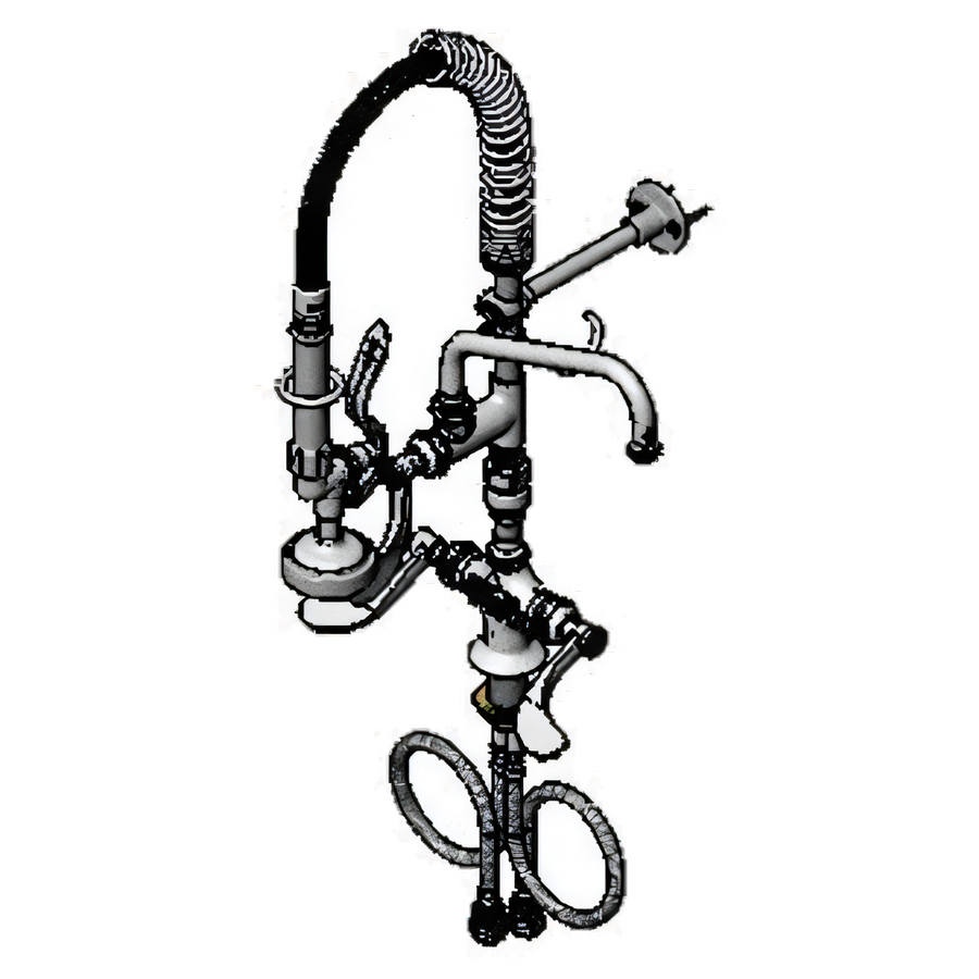 Product image #1 for EasyInstall Mini Single-Hole Deck Mount Pre-Rinse Unit with Add-On Faucet and 8" Swing Nozzle