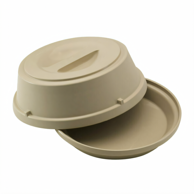 Product image #1 for Cambro Heat Keeper 9-Inch Polycarbonate Meal Delivery Base & Cover, Antique White