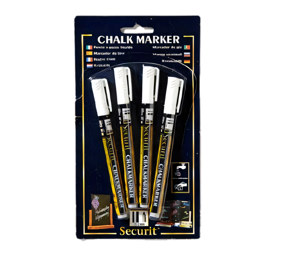 Product image #1 for Securit White Mini Tip Chalk Markers, 4-Pack