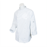 Mercer Culinary Renaissance Women's Scoop Neck Chef Jacket, White, 3X