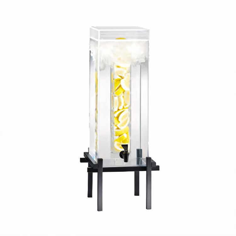 Product image #1 for One by One 5 Gallon Acrylic Infusion Beverage Dispenser with Drip Tray and Black Metal Base