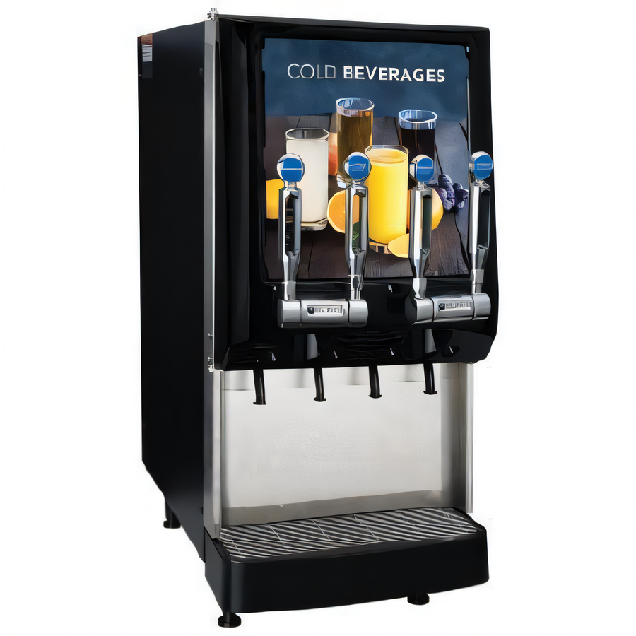 Product image #1 for BUNN Silver Series 4-Flavor Cold Beverage System with Tap Handles, Lighted Door and Juice Display
