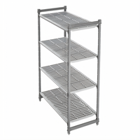 Cambro Camshelving Basics Plus 4-Shelf Vented Stationary Starter Unit, 18 x 60 x 84 Inches