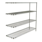 Thumbnail image #1 for Metro Super Erecta AN376BR Wire Shelving Add-On Unit, 72"W x 18"D x 63"H, 4 Shelves, Zinc Finish