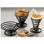 Thumbnail image #1 for American Metalcraft FCD2 Conical Wrought Iron French Fry Basket, Flat Coil, Black, 7 x 6 Inches Case of 12