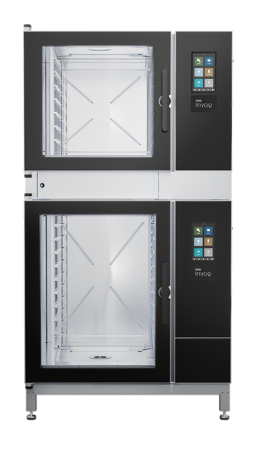 Product image #1 for Blodgett INVOQ Double-Stacked Electric Boilerless Combi Oven Steamer, 62BLE Over 102BLE, 16-Pan Capacity