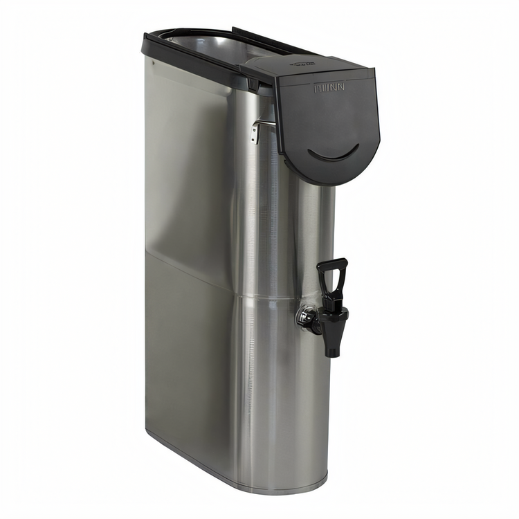 Product image #1 for Narrow Iced Beverage Dispenser with Brew-Thru Lid, 3.5 Gallon, Stainless Steel