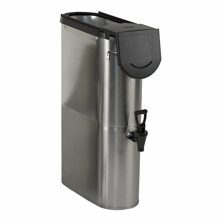 Product image #1 for Narrow Iced Beverage Dispenser with Brew-Thru Lid, 3.5 Gallon, Stainless Steel