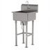 Thumbnail image #1 for Advance Tabco Freestanding Stainless Steel Service Sink with Knee Valve, Gooseneck Spout, and 24 x 18 x 8 Inch Bowl