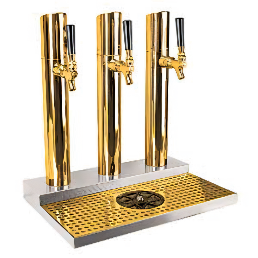 Product image #1 for Skyline 3-Column Countertop Glycol-Cooled Draft Beer Station with PVD Brass Finish