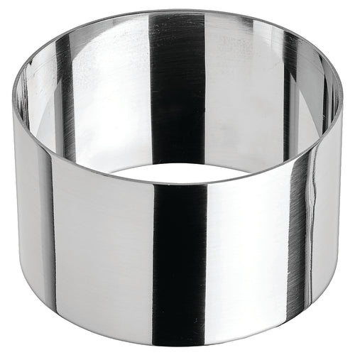 Product image #1 for Winco Round Stainless Steel Pastry Mold, 3 Inch Diameter x 1-3/4 Inch High, Mirror Finish