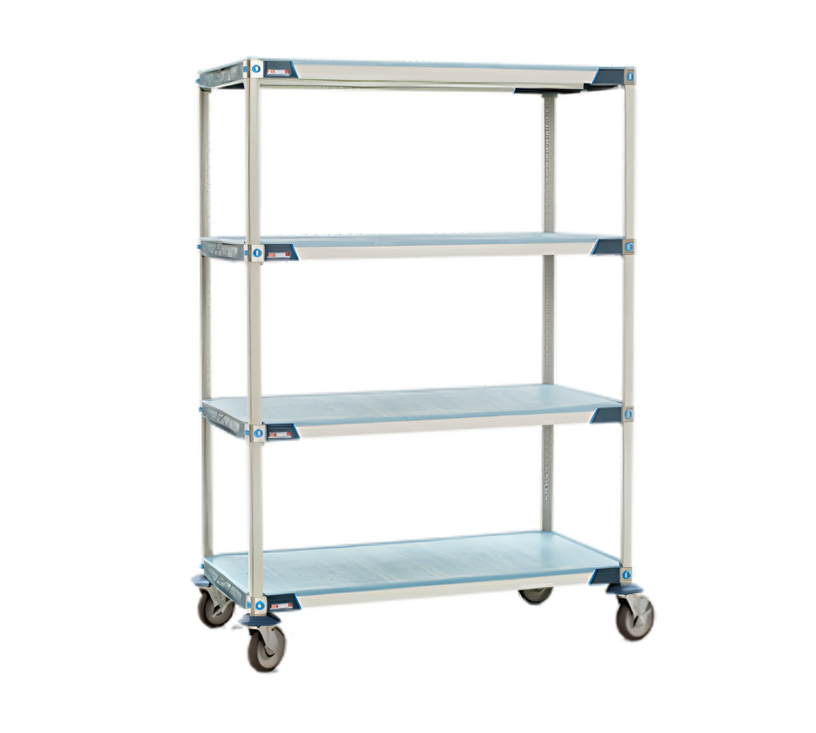Product image #1 for MetroMax i Mobile Polymer Shelving Starter Unit, 4 Solid Mat Tiers, 36W x 18D x 69H