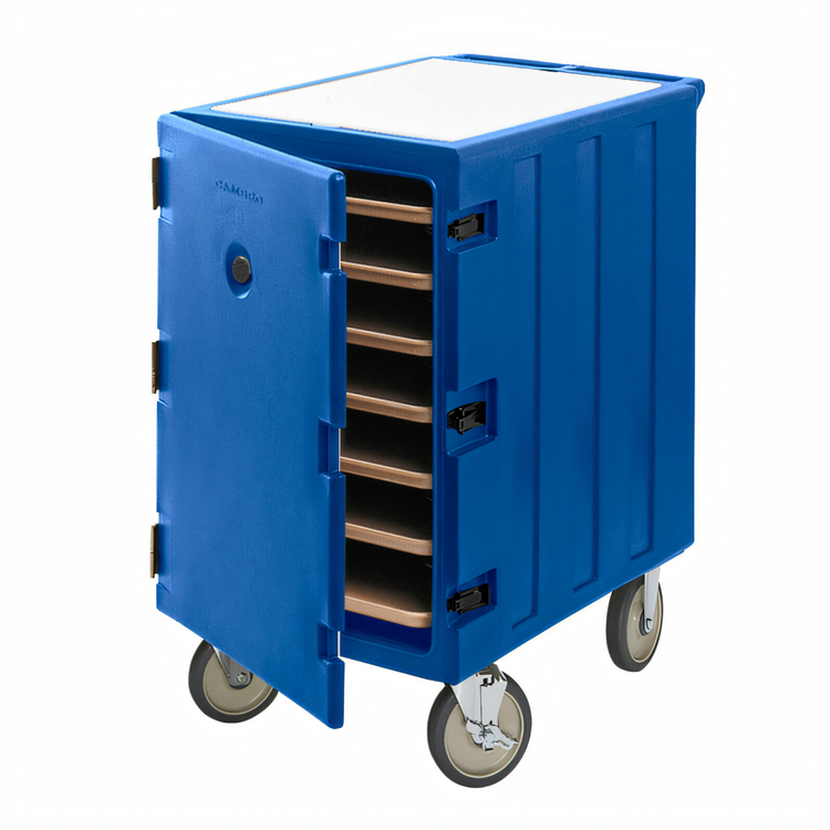 Product image #2 for Cambro Camcart Insulated Tray and Sheet Pan Transport Cart with Removable Cutting Board, 7-Tray Capacity, Navy Blue