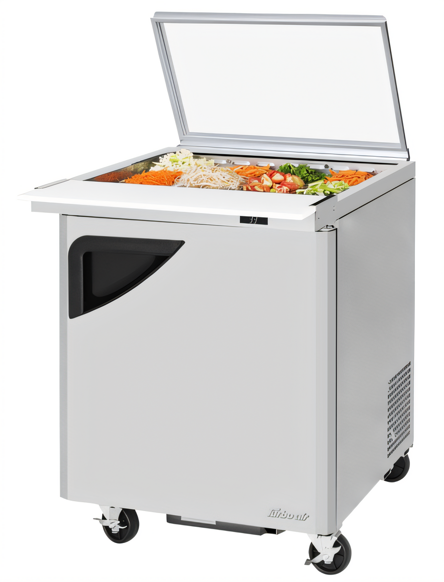Product image #1 for Turbo Air Super Deluxe 28-Inch One-Section Mega Top Sandwich/Salad Prep Table with Glass Lid, 12-Pan
