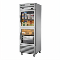 One-Section Dual-Temperature Reach-In Refrigerator/Freezer with Framed Glass Half Doors