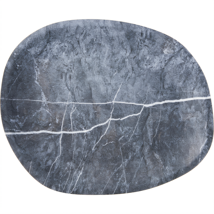 Product image #1 for Ridge 18-Inch Oblong Melamine Platter, Soapstone, Matte Finish