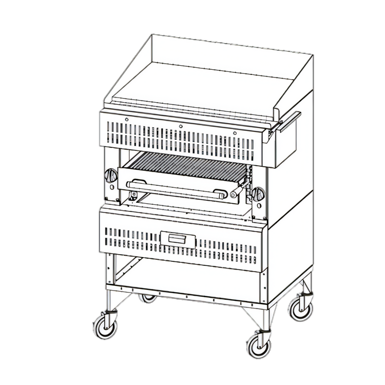 Product image #1 for Vulcan VST3B Heavy Duty 36-Inch Gas Ceramic Chophouse Upright Broiler with 1/2-Inch Griddle Plate
