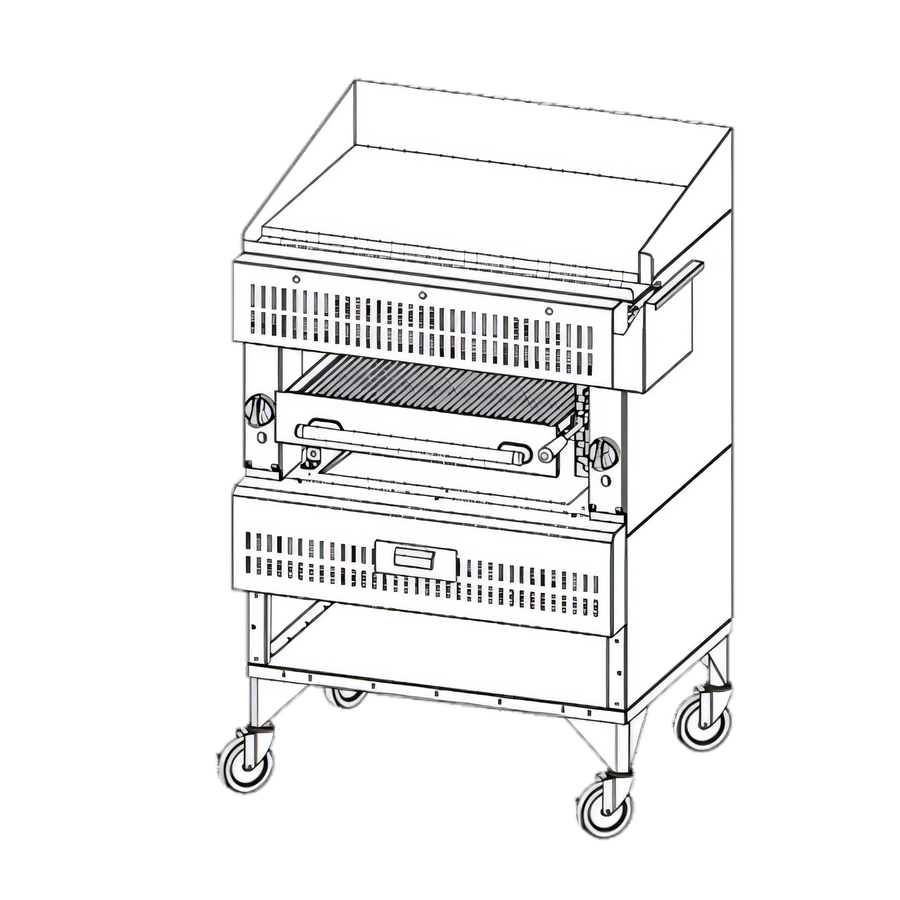 Product image #1 for Vulcan VST3B Heavy Duty 36-Inch Gas Ceramic Chophouse Upright Broiler with 1/2-Inch Griddle Plate