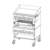 Vulcan VST3B Heavy Duty 36-Inch Gas Ceramic Chophouse Upright Broiler with 1/2-Inch Griddle Plate
