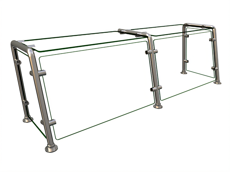 Product image #1 for Hatco Flav-R-Shield Single-Sided Full-Service Pass-Over Sneeze Guard, 2-Bay, 48 Inches Wide