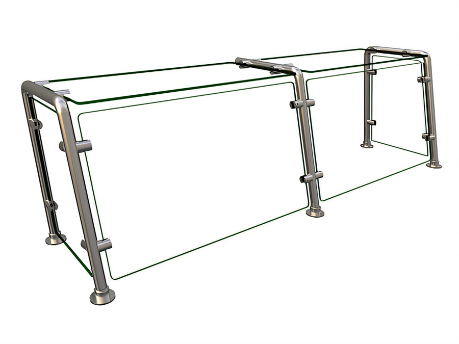 Product image #1 for Hatco Flav-R-Shield Single-Sided Full-Service Pass-Over Sneeze Guard, 2-Bay, 48 Inches Wide