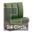Thumbnail image #1 for ATSMFG ATS AT&S-ATQ-KR48-3CH GR7 Karender Three Quarter Circle Booth, single, 48" x 90" x 90" x 48"long x 48" high, 3-channel back, Upholstery and