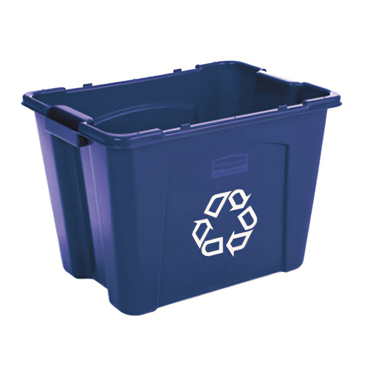 Product image #1 for Rubbermaid Commercial Products 14 Gallon Blue Open-Top Recycling Box