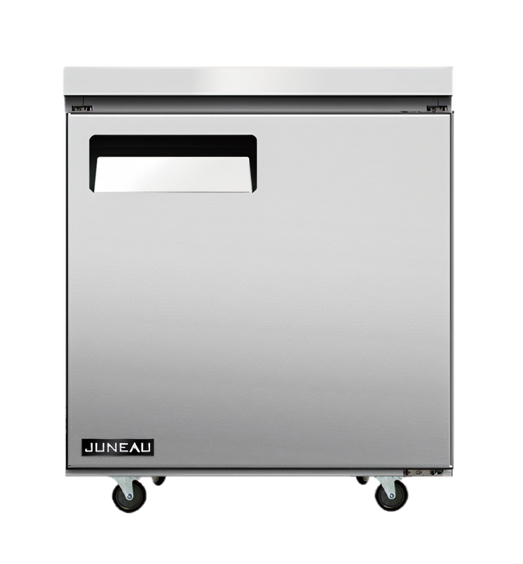 Product image #1 for Juneau 1-Section Undercounter Reach-In Refrigerator, 27-Inch Wide, 3.4 Cu. Ft., Solid Hinged Door