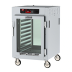 Thumbnail image #1 for Metro C5 C585-SFC-LPFC Half-Height Pass-Thru Controlled Temperature Holding Cabinet, 8-Pan, Glass Doors, 304 Stainless Steel, 120V