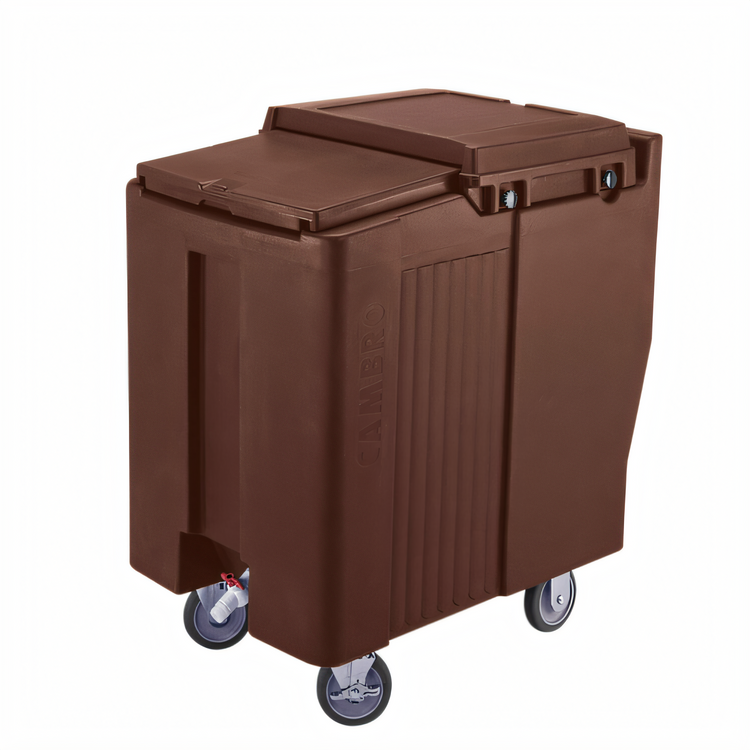 Product image #2 for Cambro SlidingLid Tall Mobile Ice Caddy, 175 lb Capacity, Dark Brown, 5-Inch Casters