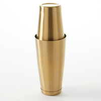 18 oz Weighted Gold Stainless Steel 2-Piece Boston Shaker Set