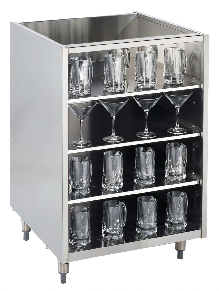 Product image #1 for Krowne Royal Series Underbar Glass Storage Cabinet, 24 Inch Wide, 3 Shelves, No Top