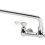Thumbnail image #1 for Krowne Silver Series 12-812L Low-Lead Backsplash-Mount Faucet, 12-Inch Swing Spout, 8-Inch Centers Case of 12