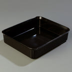 Thumbnail image #1 for CFS Brands DeliWare 811203 Rectangular Deli Crock, 4 Qt, 12.5 x 10.25 in, Black Polypropylene Case of 6