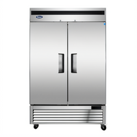 Atosa Two-Section Reach-In Refrigerator, 46.77 Cu. Ft., Bottom-Mount Self-Contained, Solid Hinged Doors