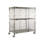 Thumbnail image #1 for Eagle Group QuadTruss CSC2430S Mobile Stainless Steel Wire Security Cage, 2 Padlock-Ready Doors, 33-1/4 W x 27-1/4 D x 69 H