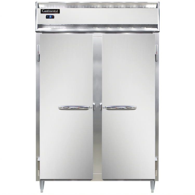 Product image #1 for Continental Refrigerator D2FSNSS Designer Line 2-Section Reach-In Freezer with Solid Doors, Stainless Steel Interior/Exterior