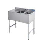 Thumbnail image #1 for Sapphire Manufacturing SMBS-2L 36-Inch Two-Compartment Stainless Steel Underbar Sink with Left Drainboard and Faucet