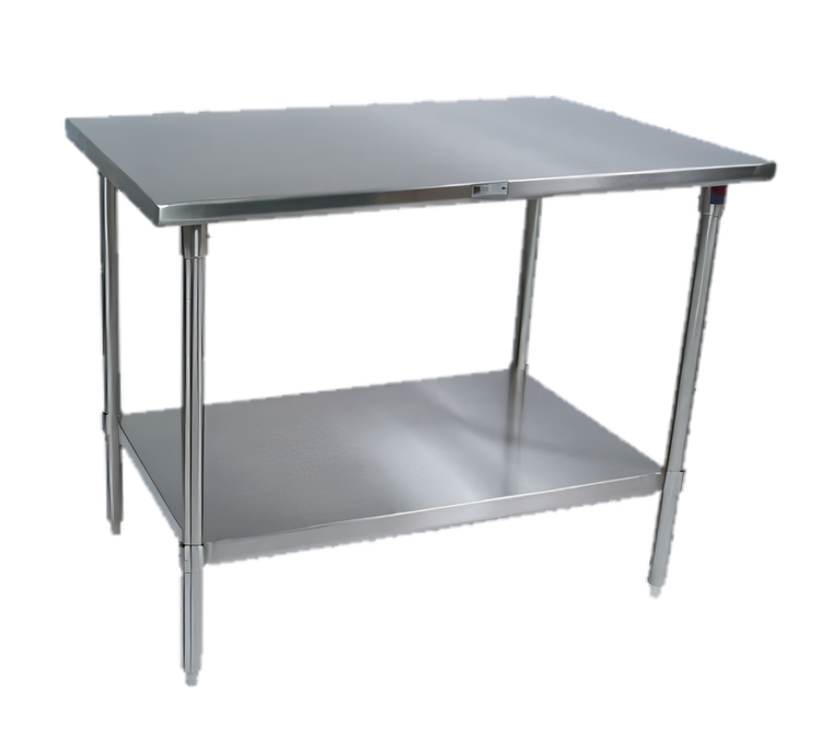Product image #1 for John Boos Stallion 60 Inch x 30 Inch Stainless Steel Flat Top Work Table with Adjustable Undershelf