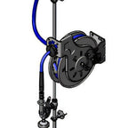 Thumbnail image #1 for T&S Brass B-7132-U1MXS1C Open Stainless Steel Retractable Hose Reel Assembly with Exposed Piping and 35-Foot Hose