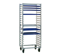 Mobile Full-Height Side-Loading Aluminum Bun Pan Rack for 20 18 x 26 Pans