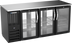 Thumbnail image #1 for Beverage-Air Three-Section Food-Rated Pass-Thru Back Bar Refrigerator with Sliding Glass Doors, 72 Inch, Black